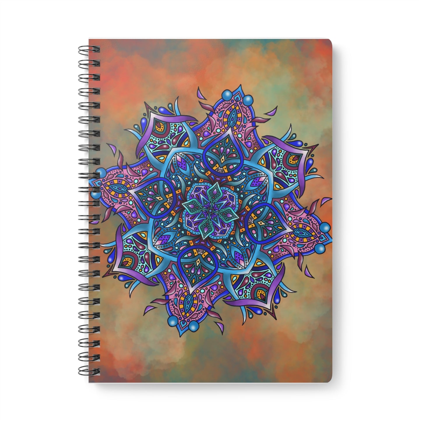 Mandala Wirebound Softcover Notebook, A5 Paper products Printify A5 Lined 