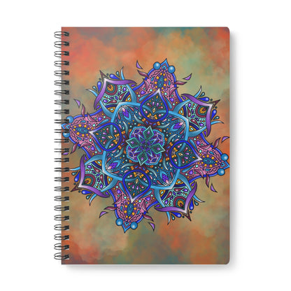 Mandala Wirebound Softcover Notebook, A5 Paper products Printify A5 Lined 