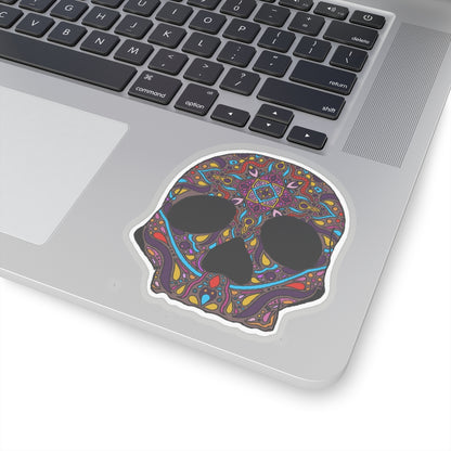 Skull mandala Kiss-Cut Sticker Paper products Printify 4" × 4" Transparent 