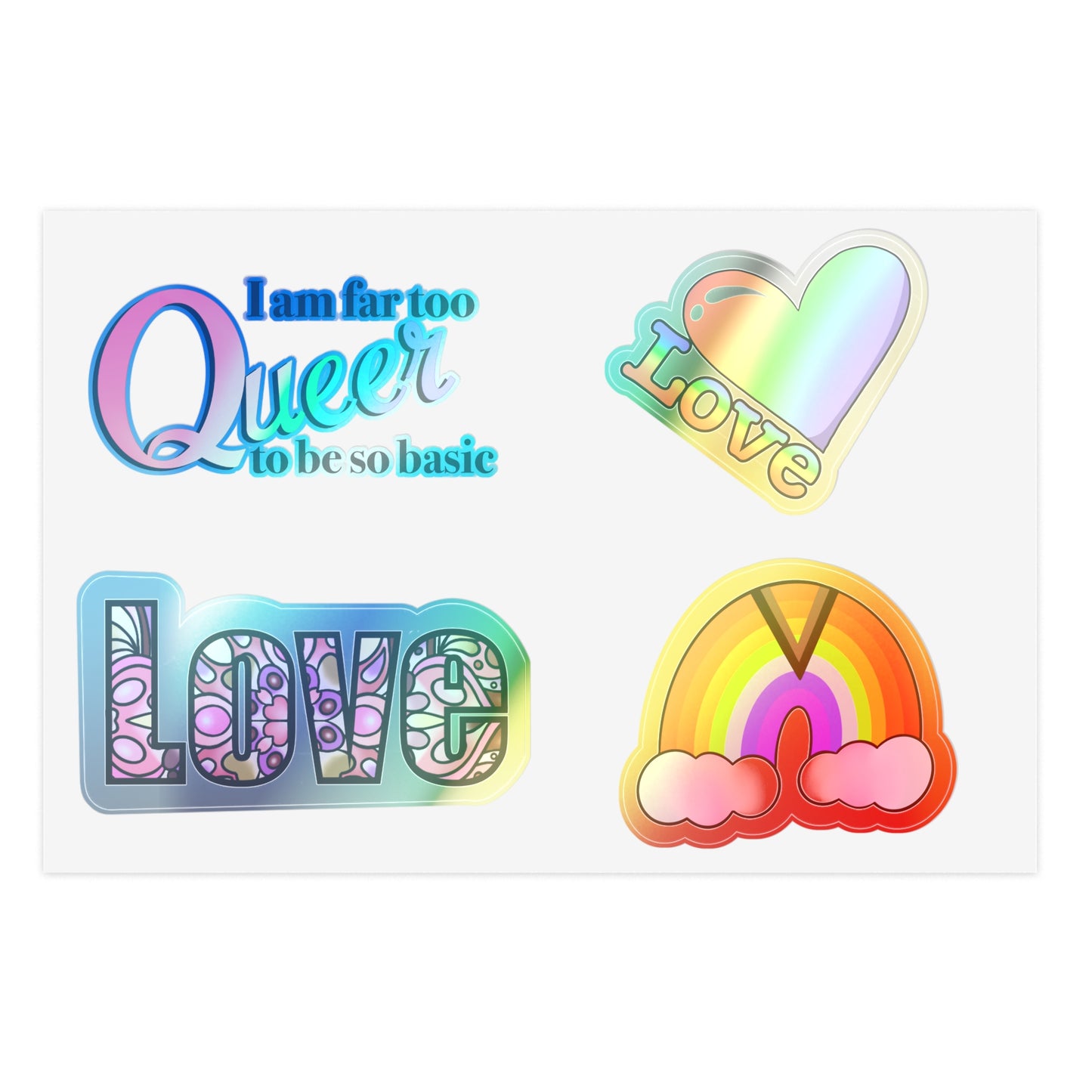 Pride gear Sticker Sheet Paper products Printify 6" × 4" Holographic Die-Cut