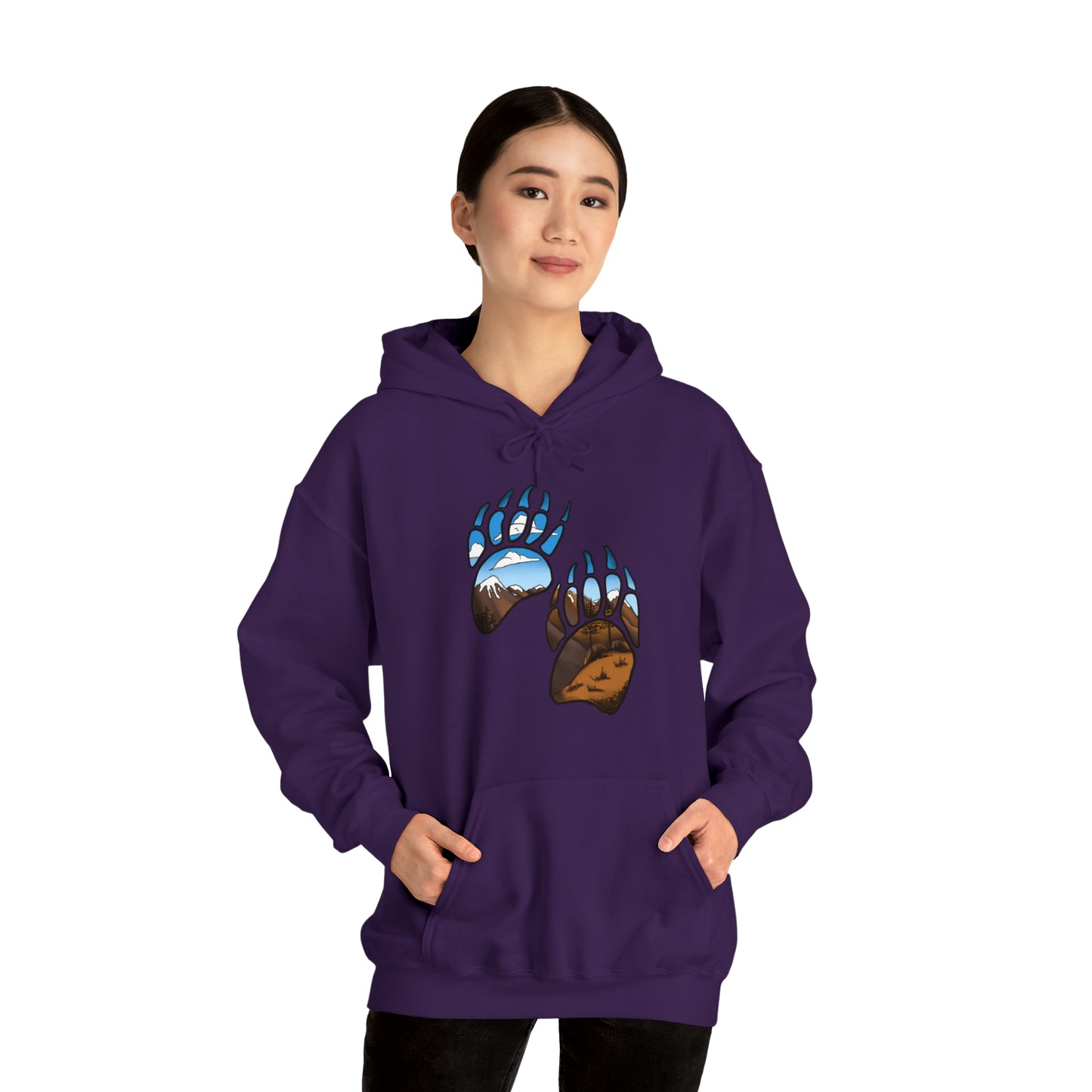 bear paws Unisex Heavy Blend™ Hooded Sweatshirt Hoodie Printify   