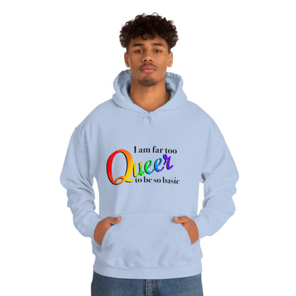 Far too queer Pride Unisex Heavy Blend™ Hooded Sweatshirt Hoodie Printify   