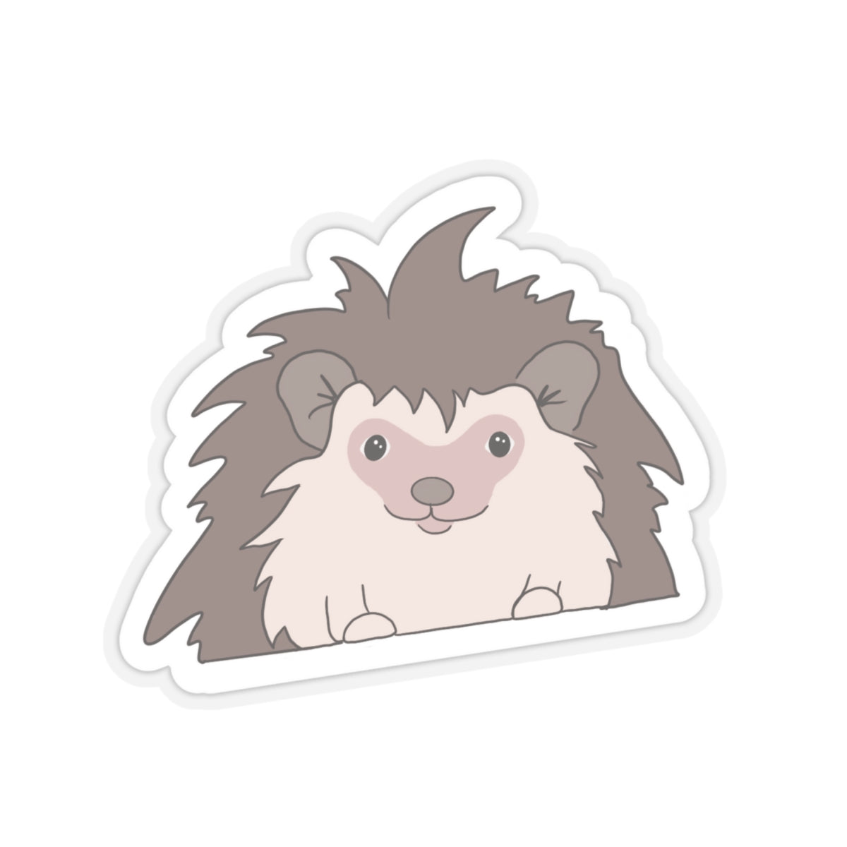 Hedgehog Kiss-Cut Sticker Paper products Printify 4" × 4" Transparent 