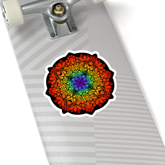 Rainbow Pride mandala Kiss-Cut Sticker Paper products Printify 6" × 6" White 