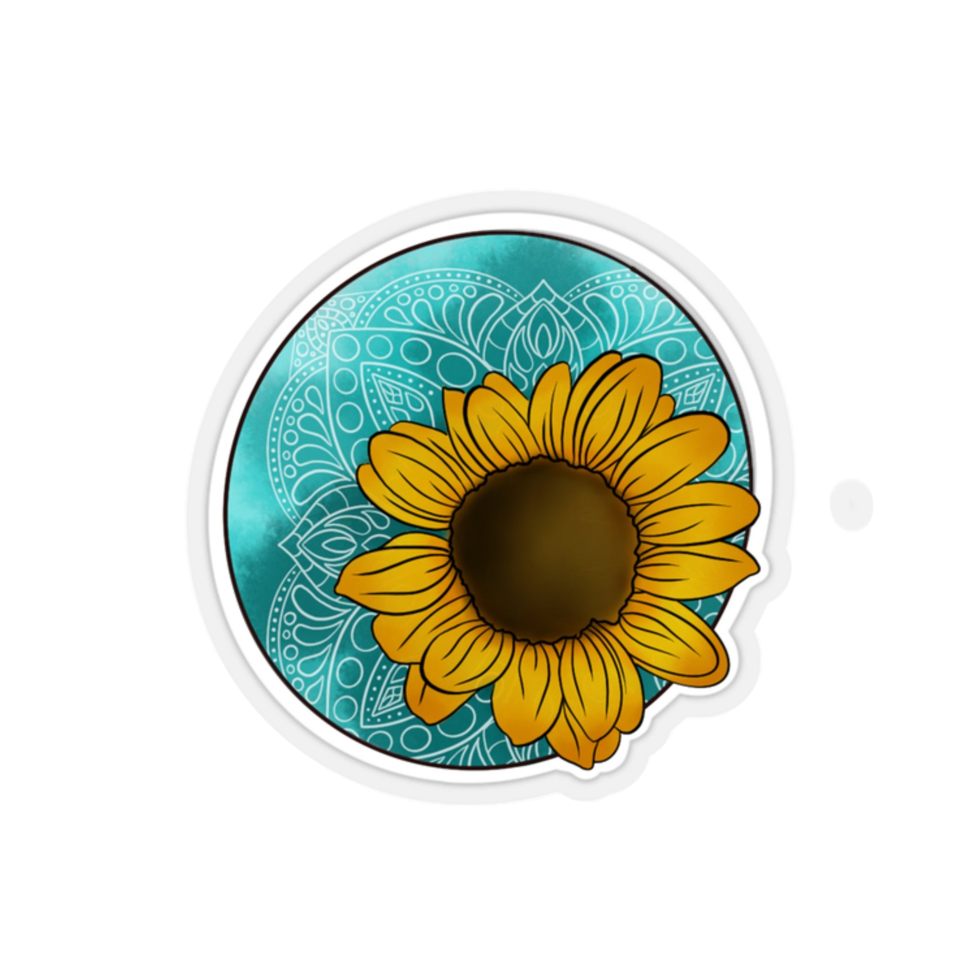 Sunflower Kiss-Cut Sticker Paper products Printify 2" × 2" Transparent 