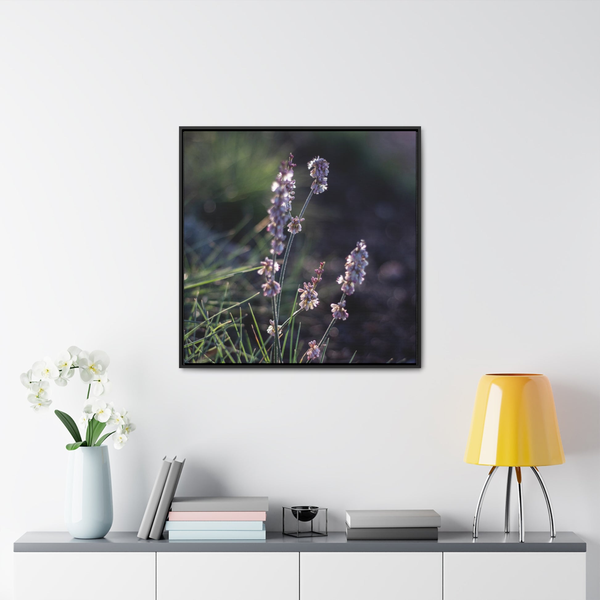 Macro purple flower photograph Gallery Canvas Wraps, Square Frame Canvas Printify   