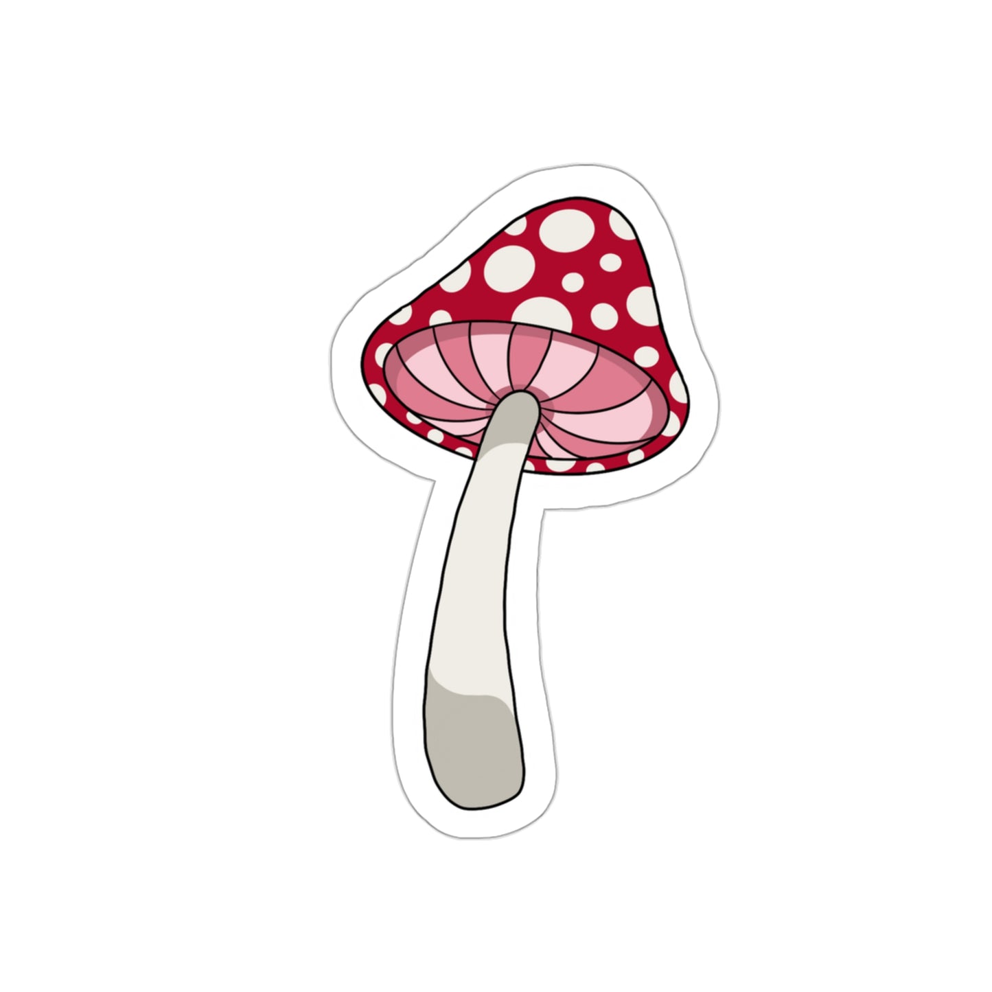 Mushroom Kiss-Cut Sticker Paper products Printify 3" × 3" White 