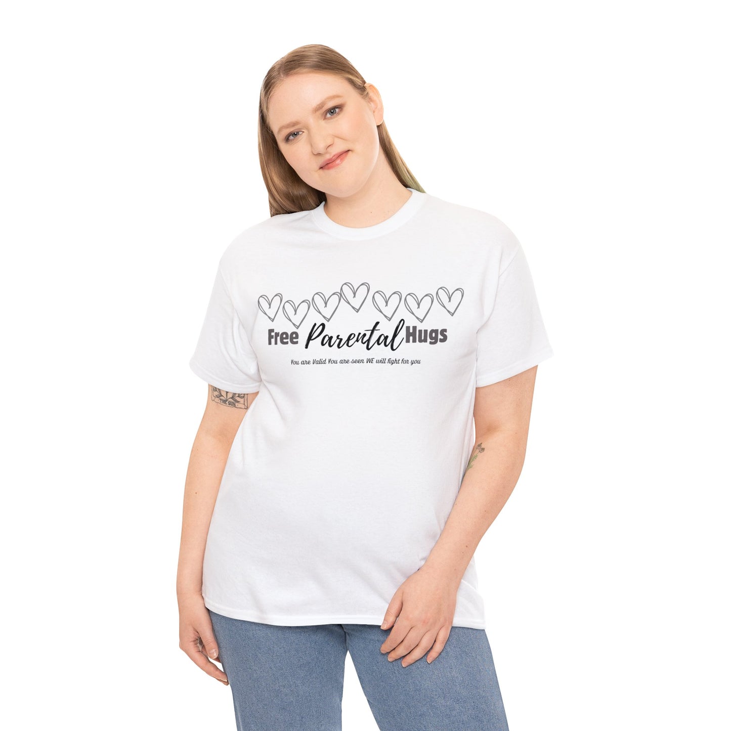 Spread Love and Comfort: "Free Parental Hugs" Shirt T-Shirt Printify White S 