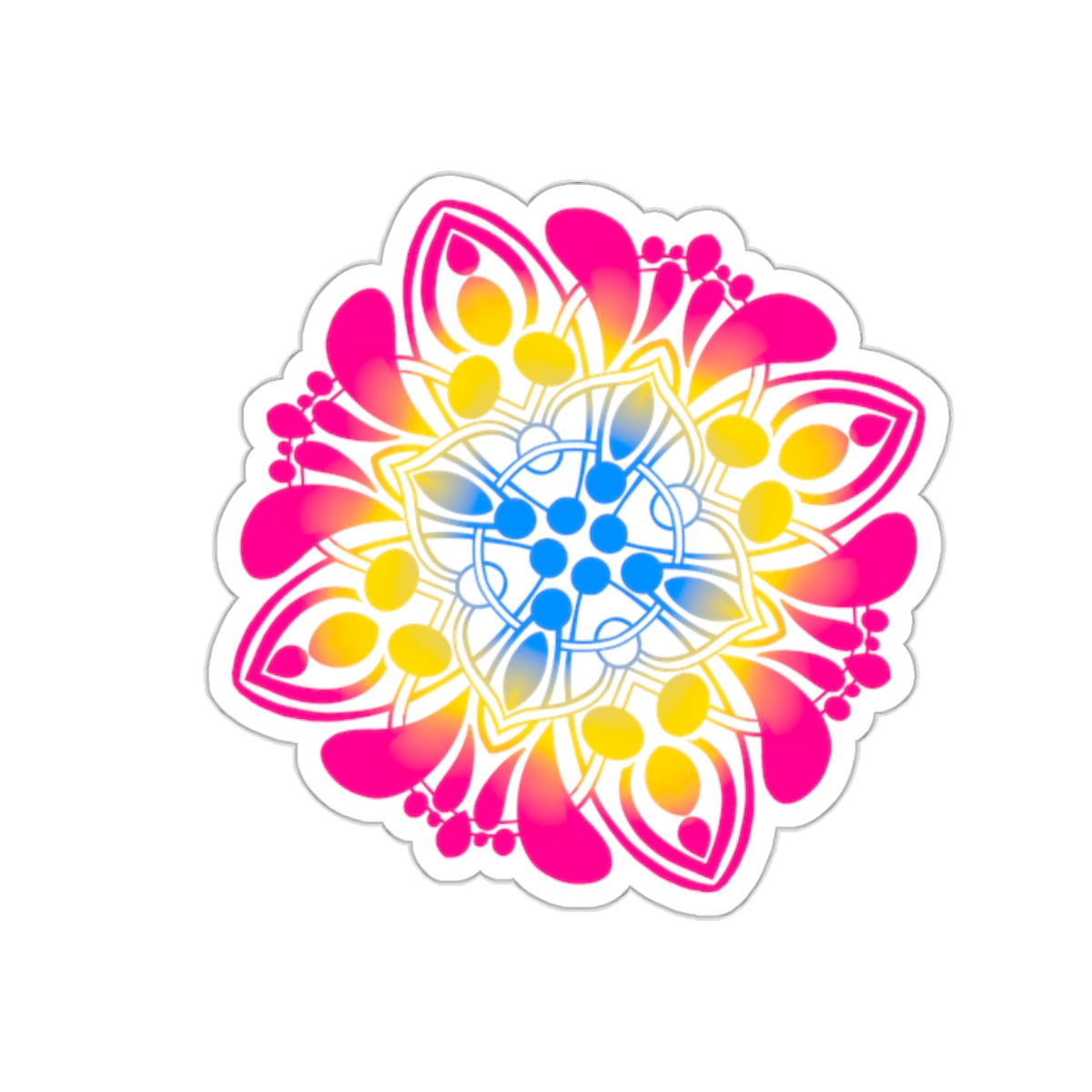 Pansexual pride Mandala Kiss-Cut Sticker Paper products Printify   