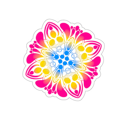 Pansexual pride Mandala Kiss-Cut Sticker Paper products Printify   