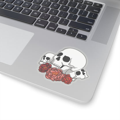 Skulls and flowers Kiss cut sticker Paper products Printify   