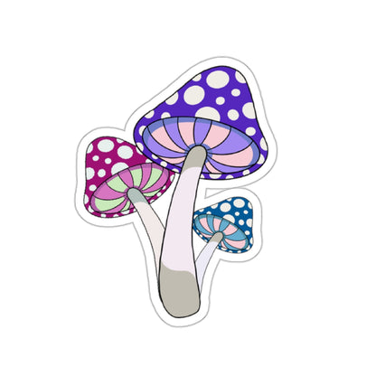 Mushroom Trio Kiss-Cut Sticker Paper products Printify   