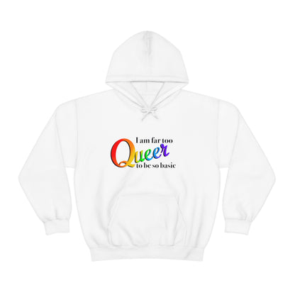 Far too queer Pride Unisex Heavy Blend™ Hooded Sweatshirt Hoodie Printify   