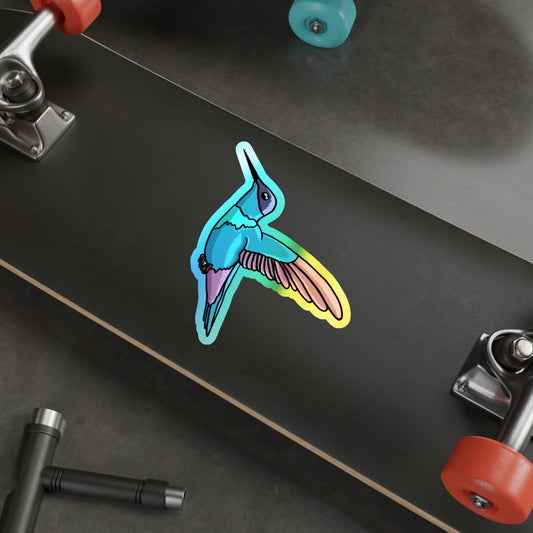 Humming bird Holographic Die-cut Sticker Paper products Printify 6" × 6" Die-Cut Holographic