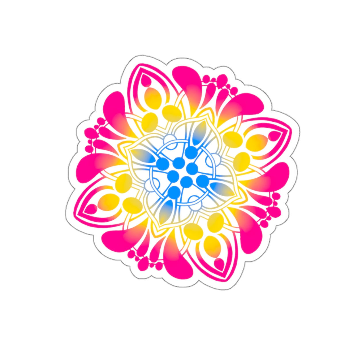 Pansexual pride Mandala Kiss-Cut Sticker Paper products Printify   