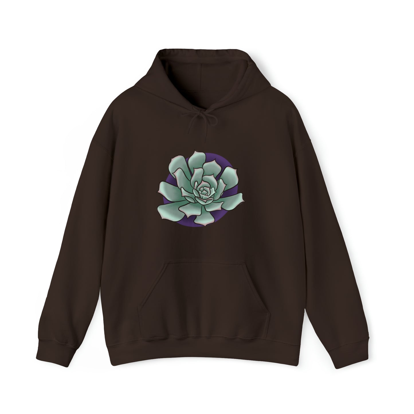 succulent Unisex Heavy Blend™ Hooded Sweatshirt Hoodie Printify Dark Chocolate S 