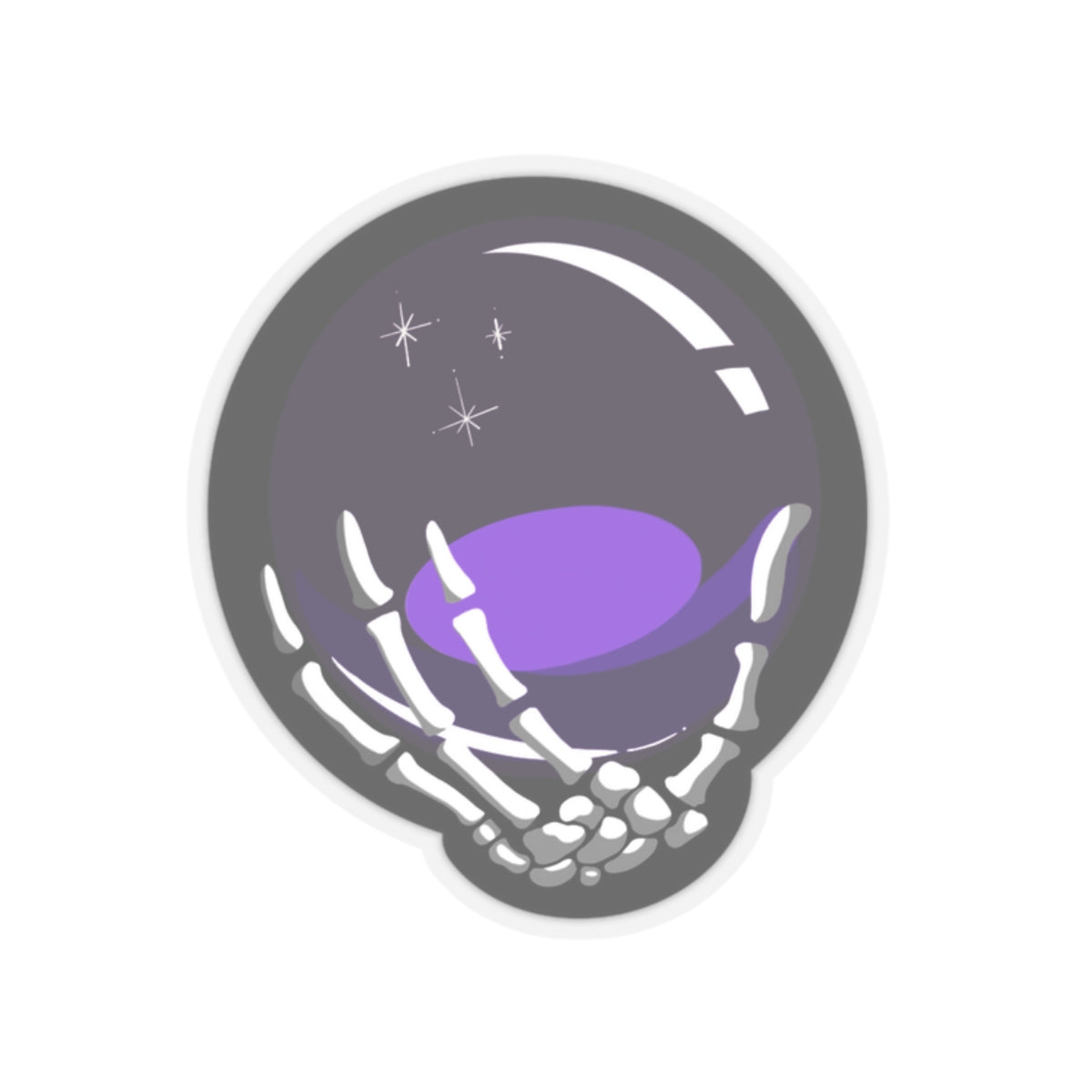 Skeleton crystal ball Kiss-Cut Sticker Paper products Printify   