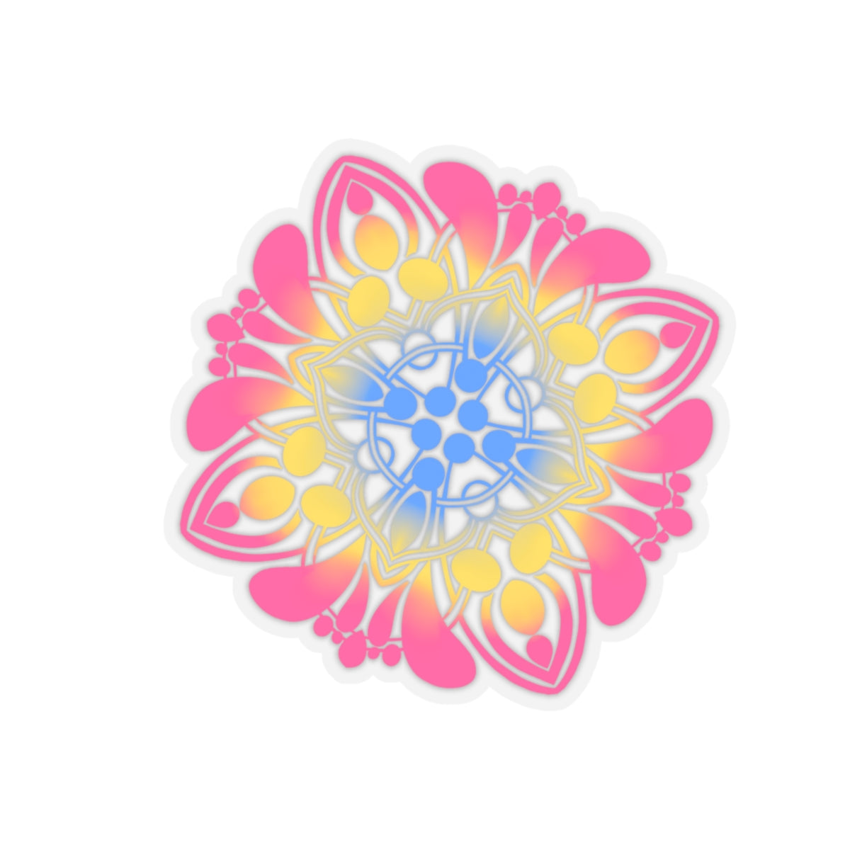 Pansexual pride Mandala Kiss-Cut Sticker Paper products Printify   