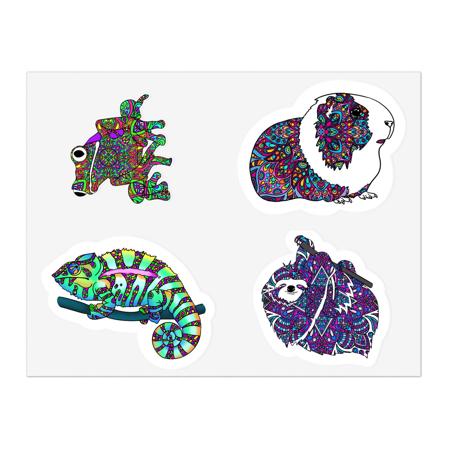 Mandala Animals Sticker Sheets Paper products Printify   