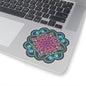 Pink and Turquoise mandala Kiss-Cut Sticker Paper products Printify 4" × 4" Transparent 