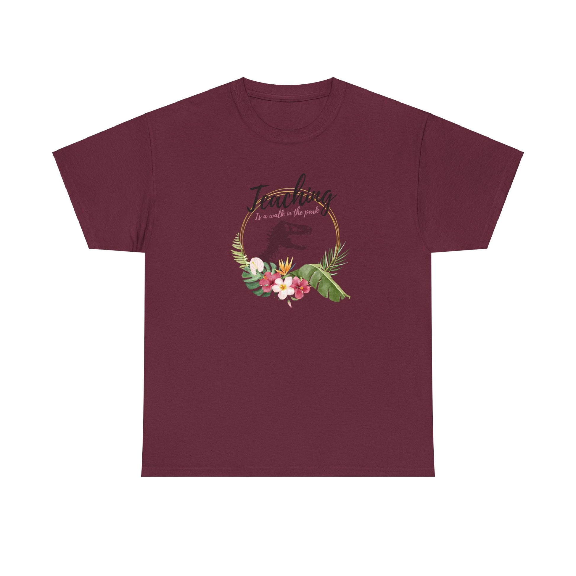 Teaching is a walk in the park Unisex Heavy Cotton Tee T-Shirt Printify   