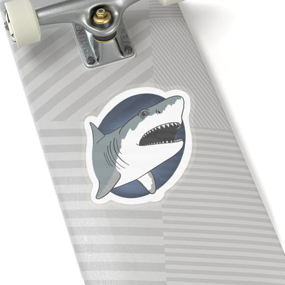 Great white Shark Kiss-Cut Sticker Paper products Printify 6" × 6" Transparent 