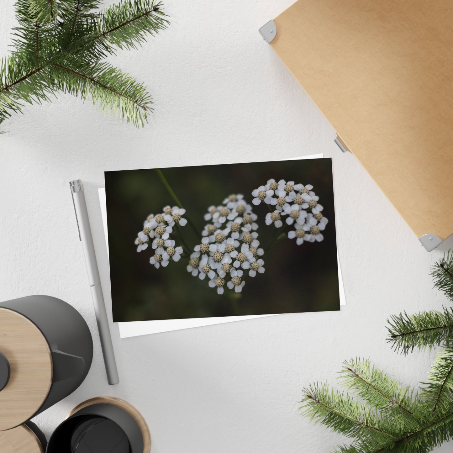 White flowers Postcards (10pcs) Paper products Printify 10 pcs 3.9" x 5.9" White