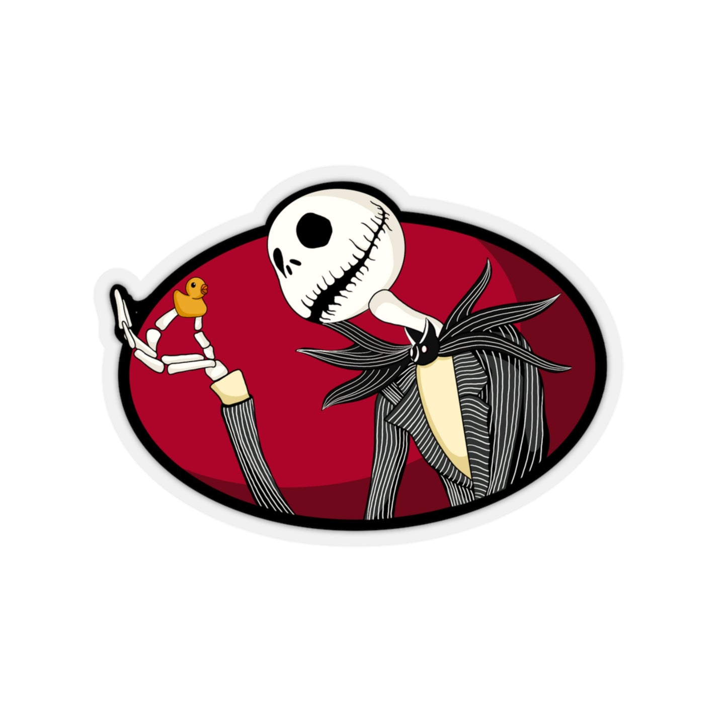 Jack skellington Kiss-Cut Sticker Paper products Printify 3" × 3" Transparent 