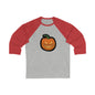 Evil pumpkin Unisex 3\4 Sleeve Baseball Tee Long-sleeve Printify Grey/ Red S 