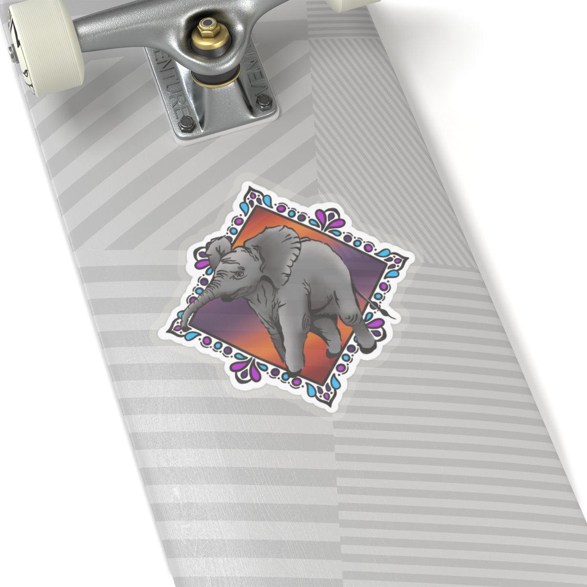 Baby elephant sunrise Kiss-Cut Sticker Paper products Printify 6" × 6" Transparent 