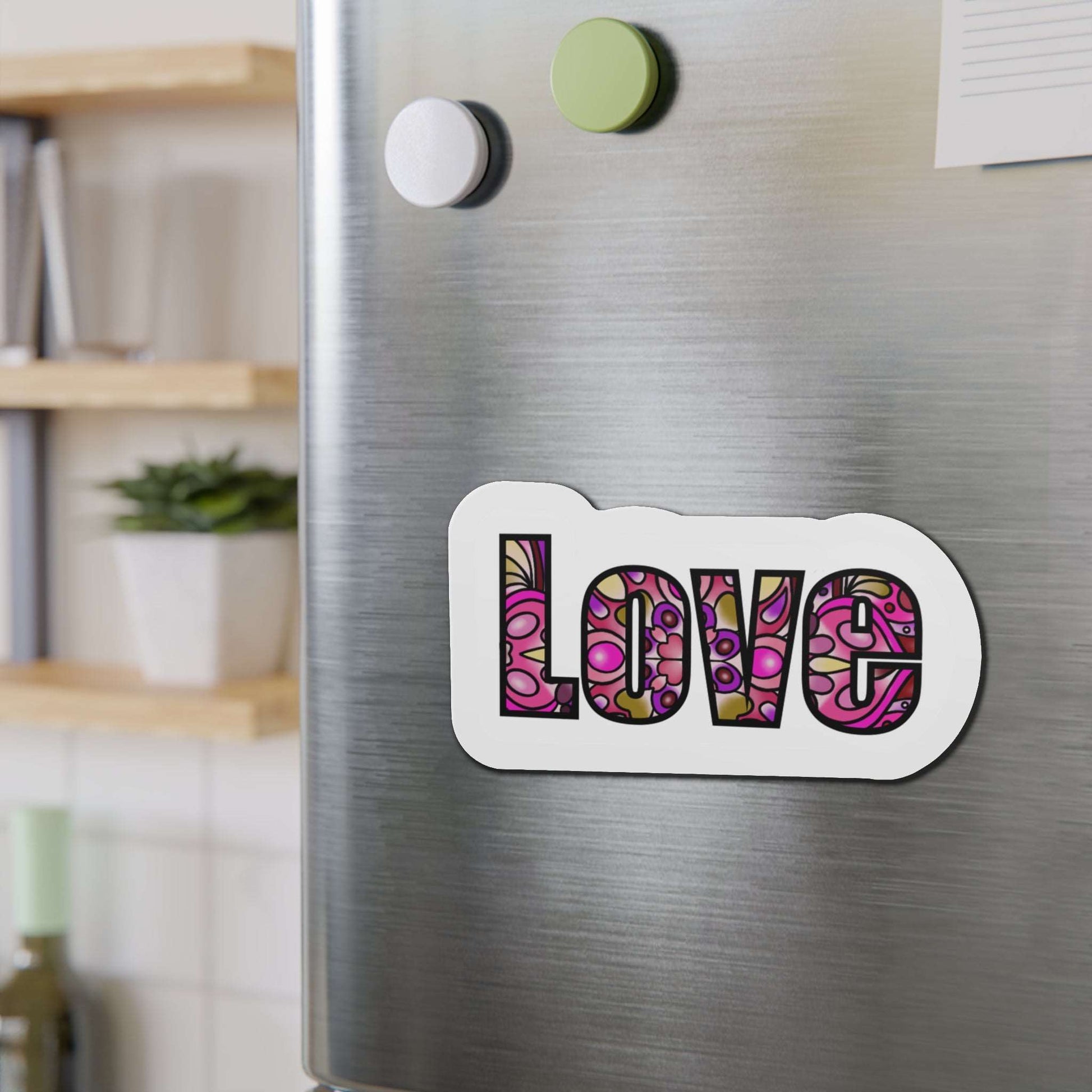 Colorful Love Die-Cut Magnet Home Decor Printify   