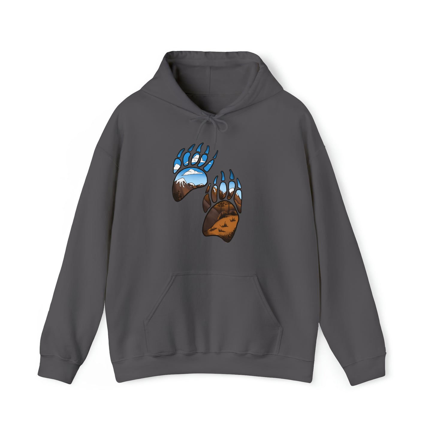 bear paws Unisex Heavy Blend™ Hooded Sweatshirt Hoodie Printify Charcoal XL 