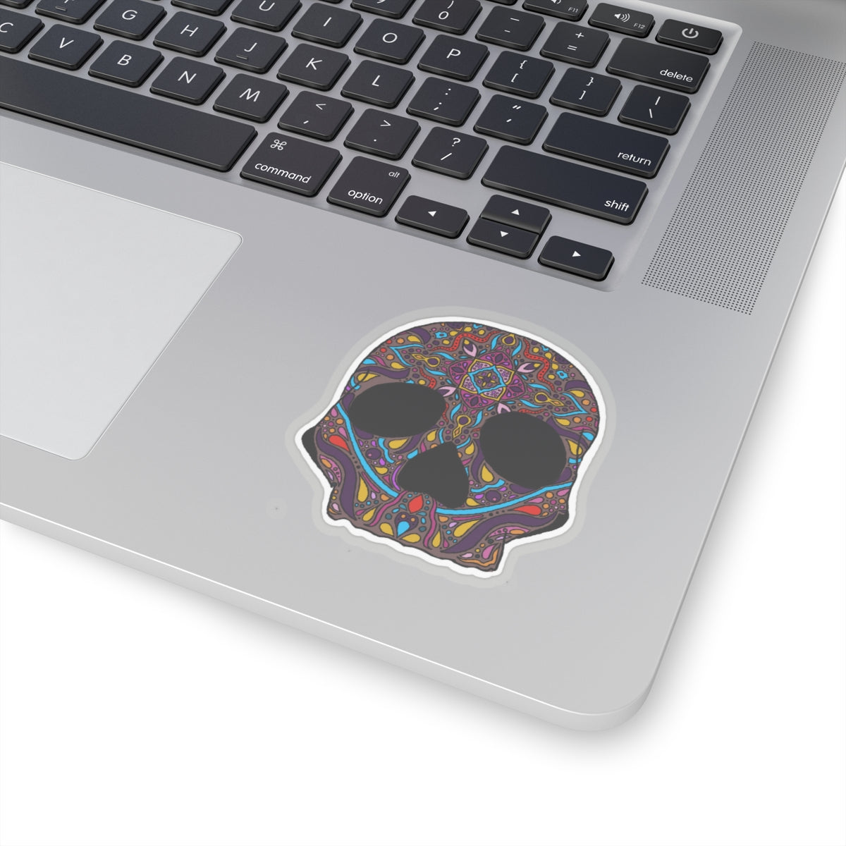 Skull mandala Kiss-Cut Sticker Paper products Printify 3" × 3" Transparent 