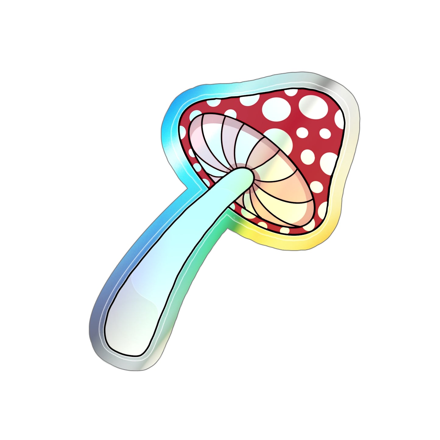 Mushroom Holographic Die-cut Stickers Paper products Printify 3" × 3" Die-Cut Holographic