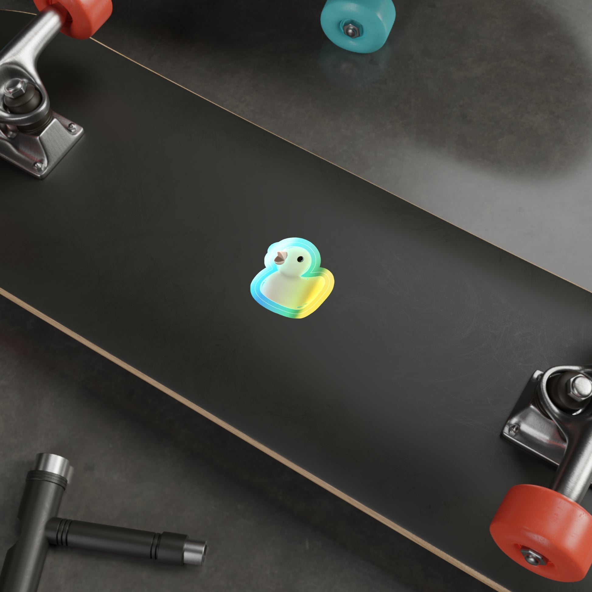 Rubber Duck Holographic Die-cut Sticker Paper products Printify 2" × 2" Die-Cut Holographic