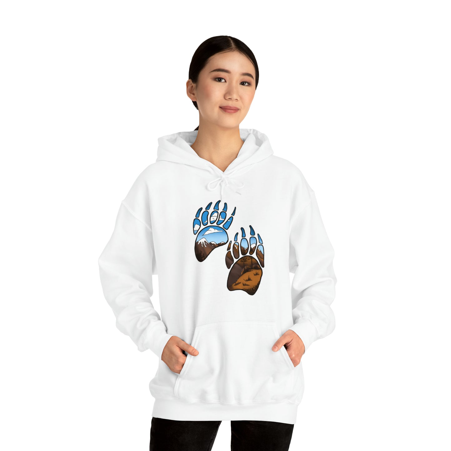 bear paws Unisex Heavy Blend™ Hooded Sweatshirt Hoodie Printify   