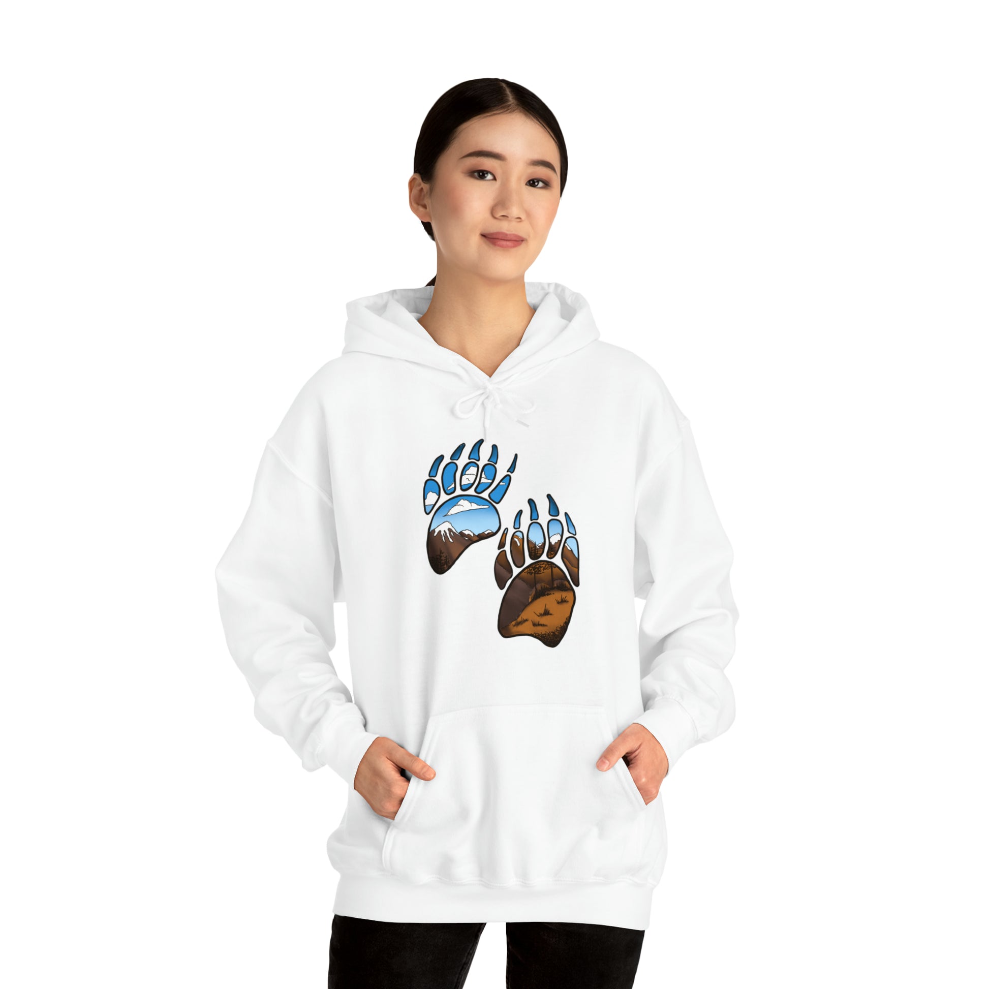 bear paws Unisex Heavy Blend™ Hooded Sweatshirt Hoodie Printify   