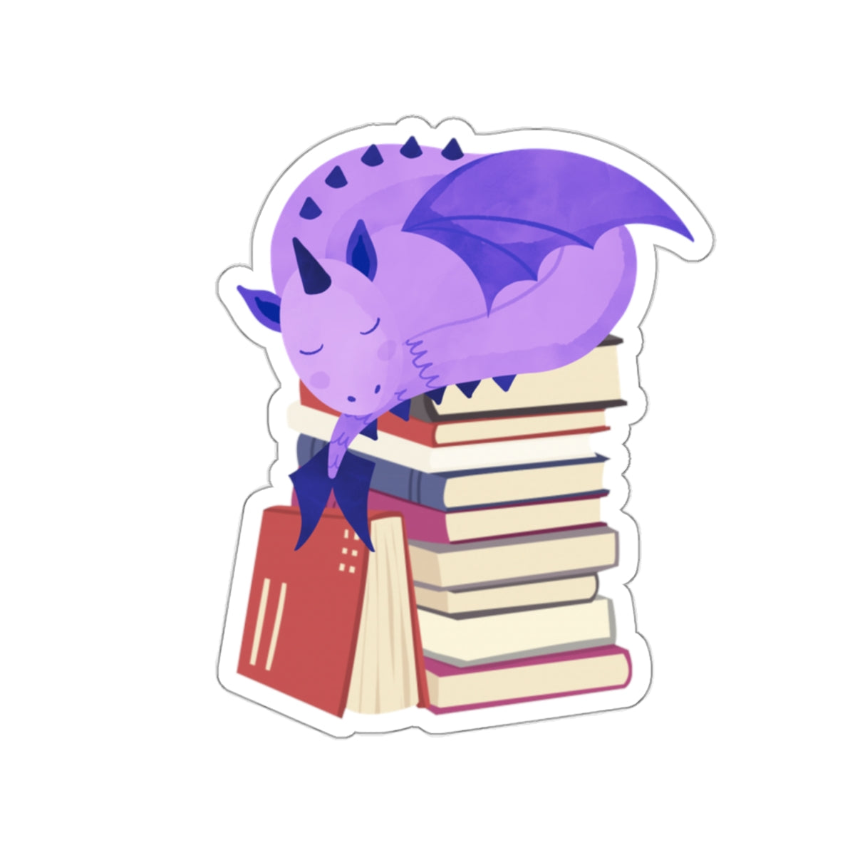 Book Dragon Kiss-Cut Sticker Paper products Printify   