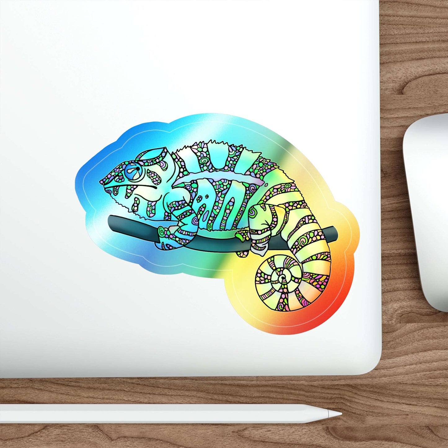 Chameleon Holographic Die-cut Sticker Paper products Printify   