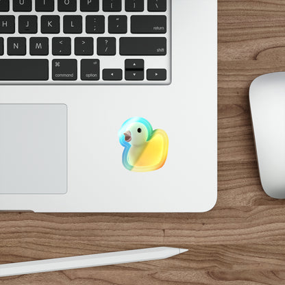 Rubber Duck Holographic Die-cut Sticker Paper products Printify   