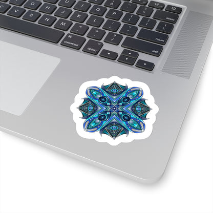 Deep Blue mandala Kiss-Cut Sticker Paper products Printify   