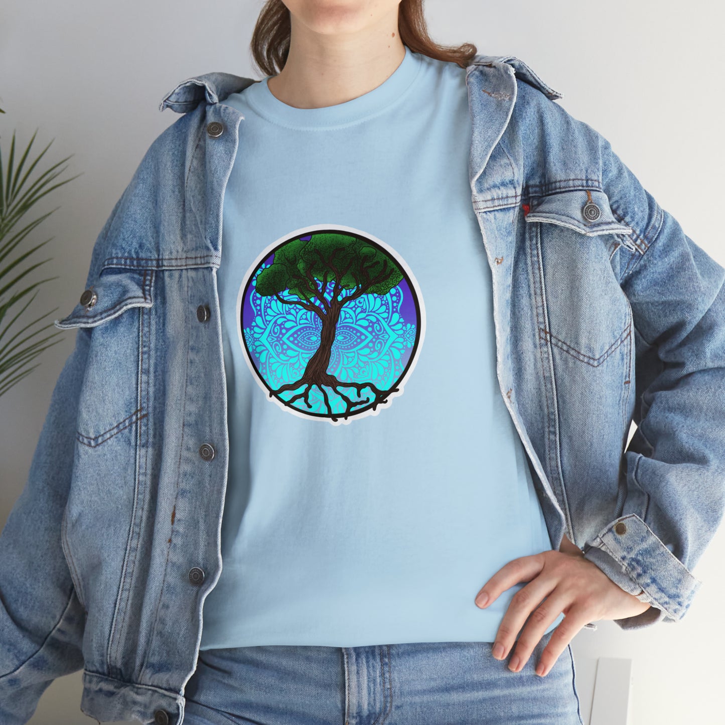 Tree of life Mandala Unisex Heavy Cotton Tee T-Shirt Printify   