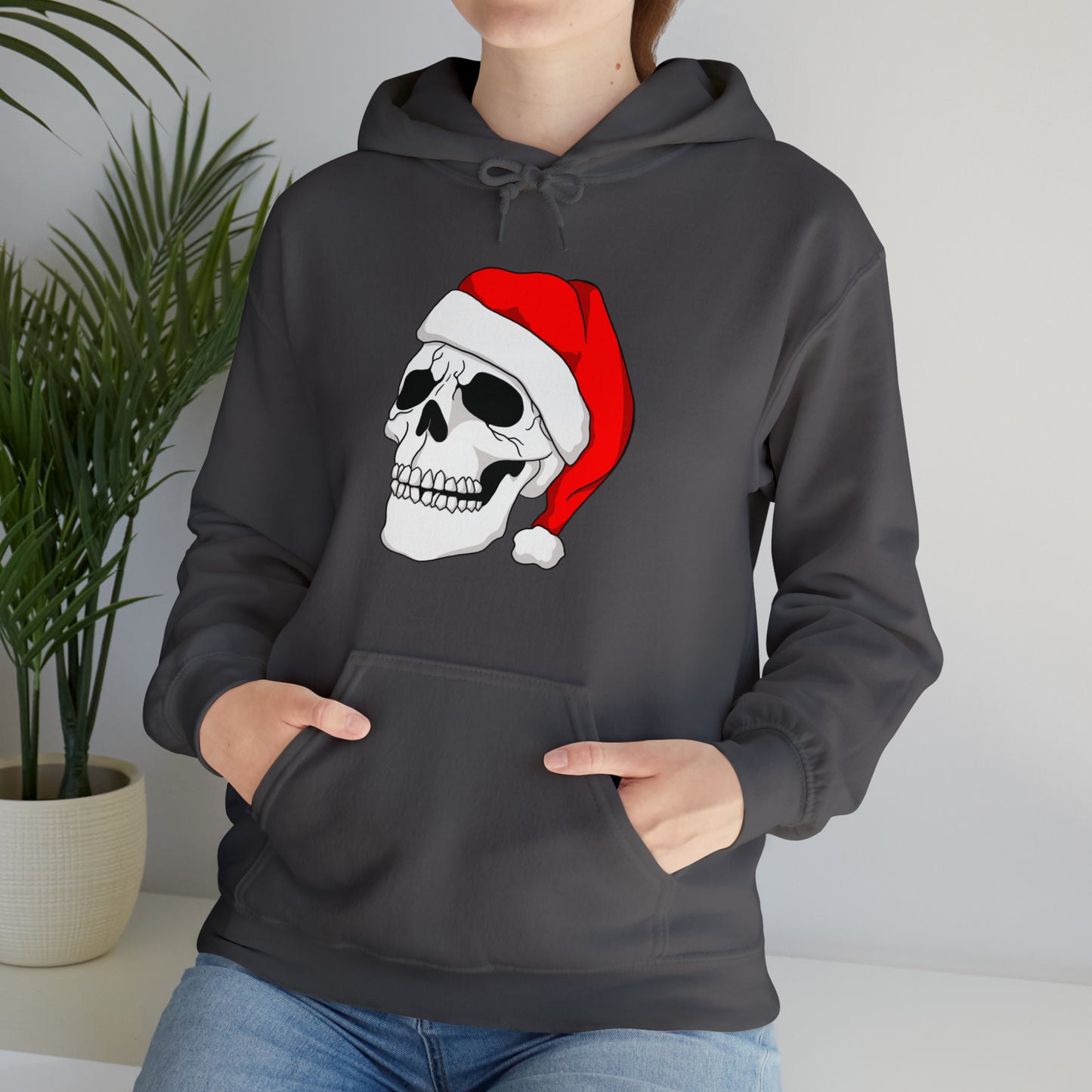 Santa Skull Unisex Heavy Blend™ Hooded Sweatshirt Hoodie Printify   