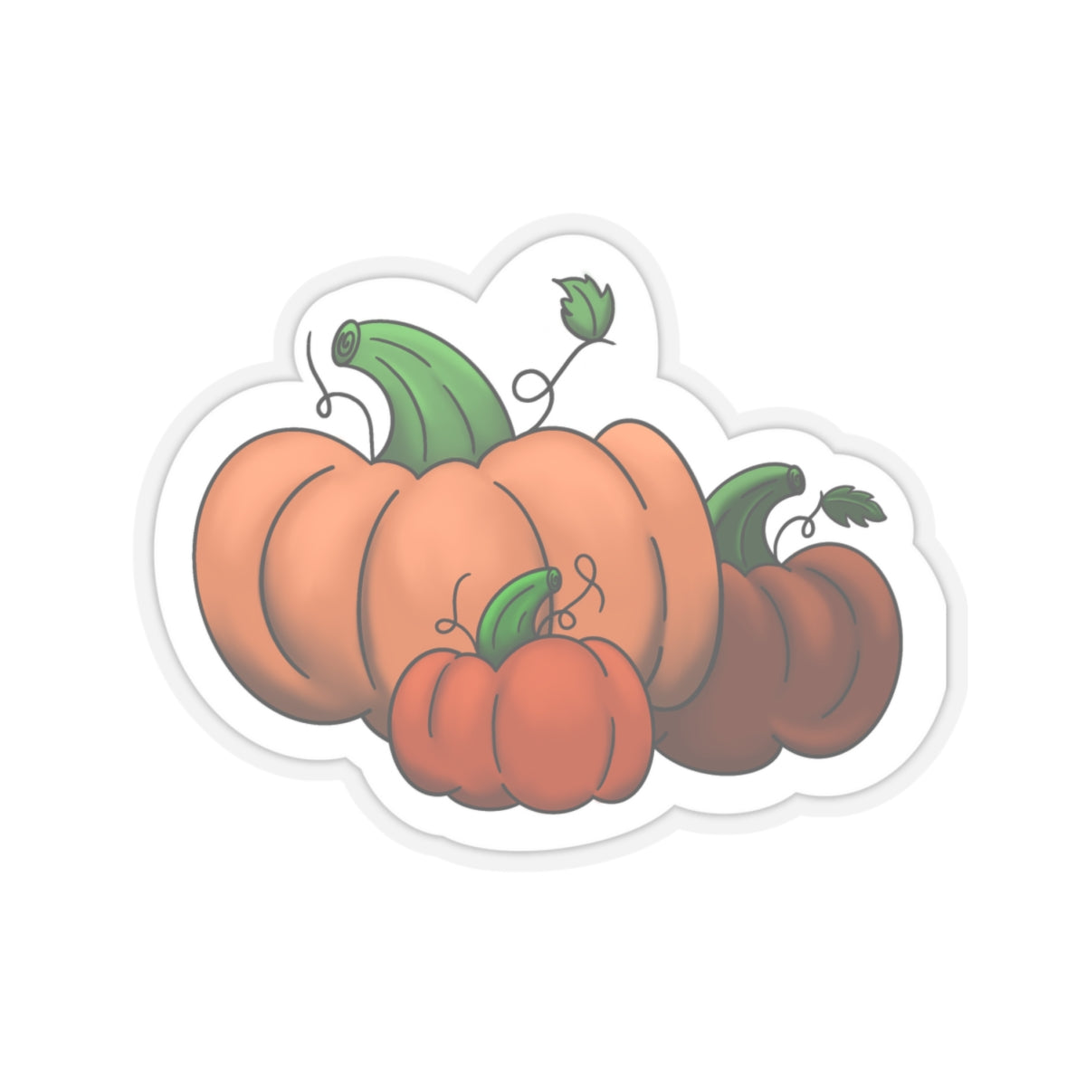 Pumpkins Kiss-Cut Sticker Paper products Printify   