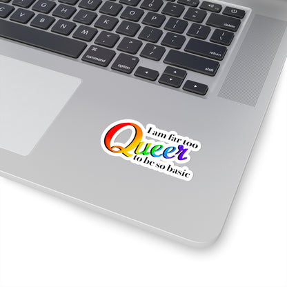 Far too Queer pride Kiss-Cut Sticker Paper products Printify   