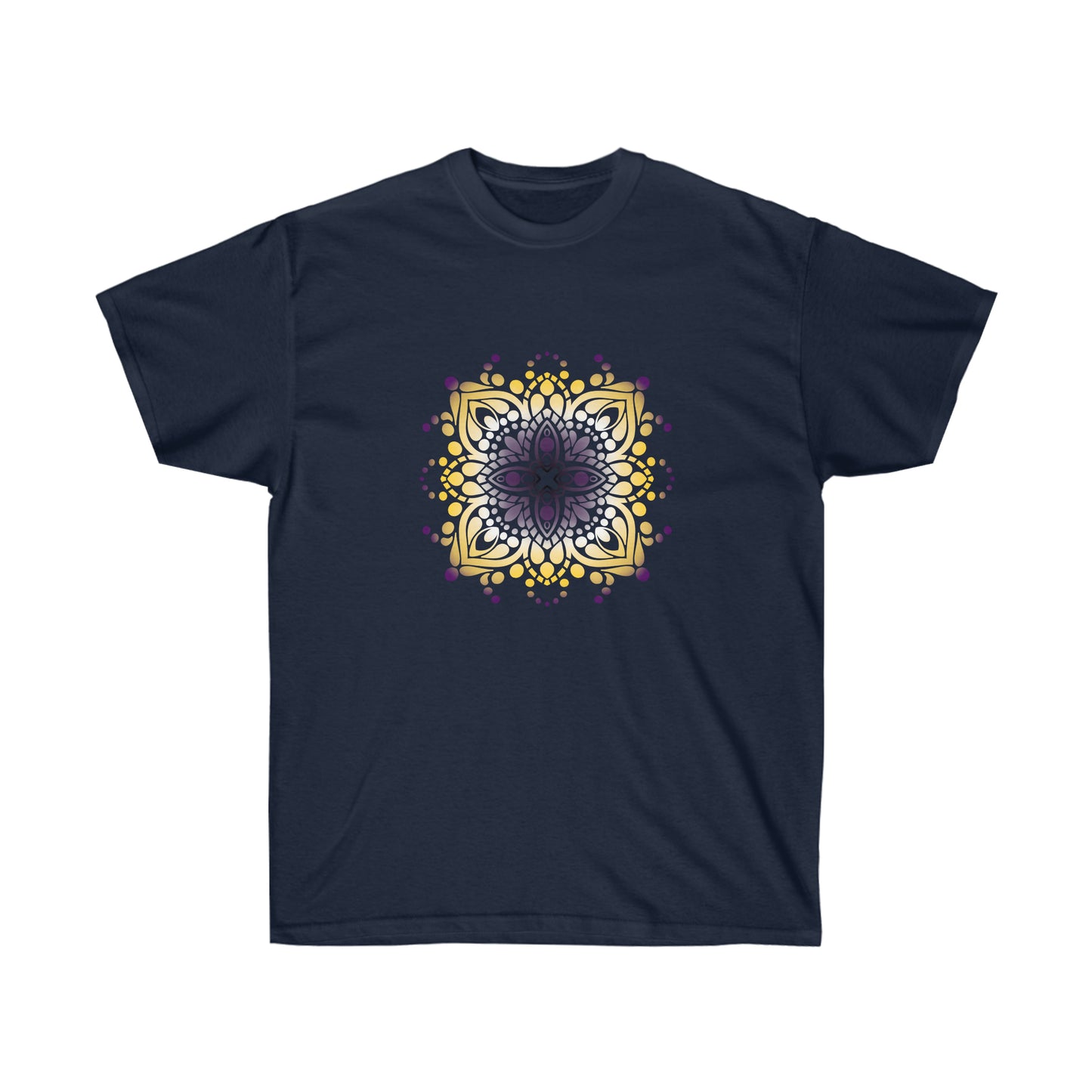 Non Binary Pride Mandala Unisex Ultra Cotton Tee T-Shirt Printify Navy S 