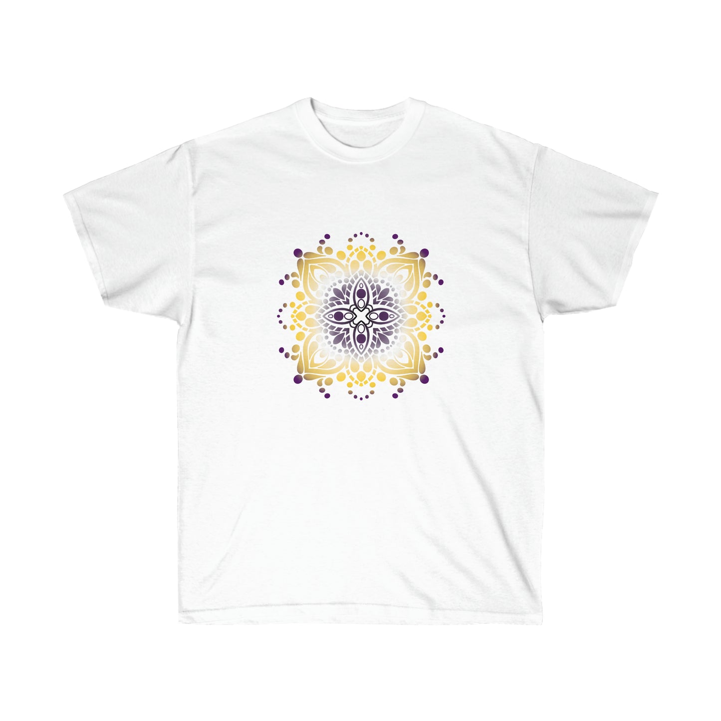 Non Binary Pride Mandala Unisex Ultra Cotton Tee T-Shirt Printify White S 