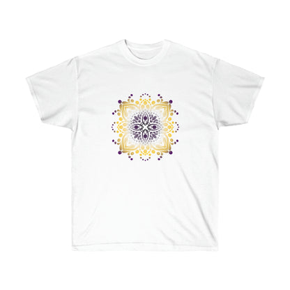 Non Binary Pride Mandala Unisex Ultra Cotton Tee T-Shirt Printify White S 