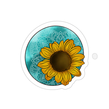 Sunflower Kiss-Cut Sticker Paper products Printify 2" × 2" White 