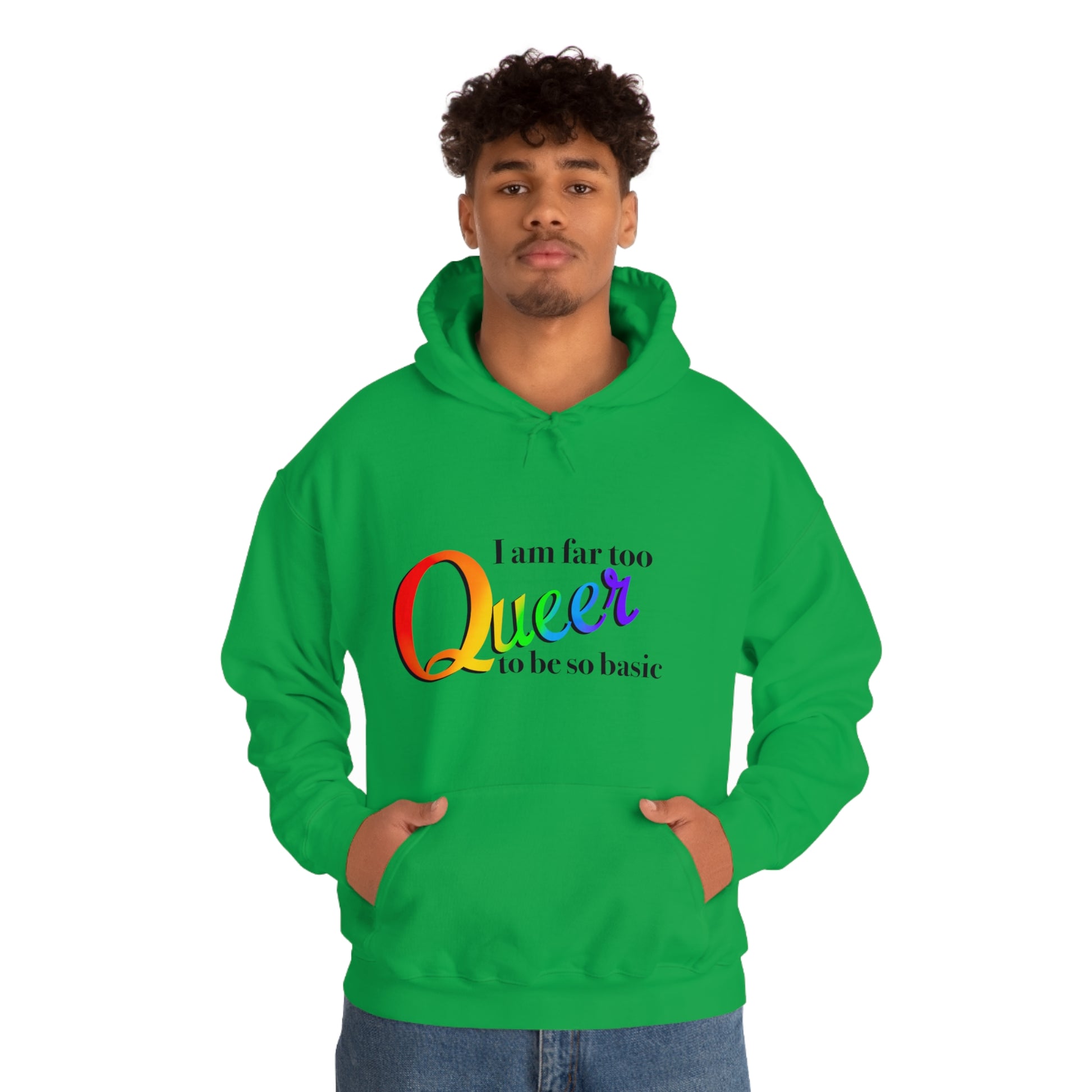 Far too queer Pride Unisex Heavy Blend™ Hooded Sweatshirt Hoodie Printify   